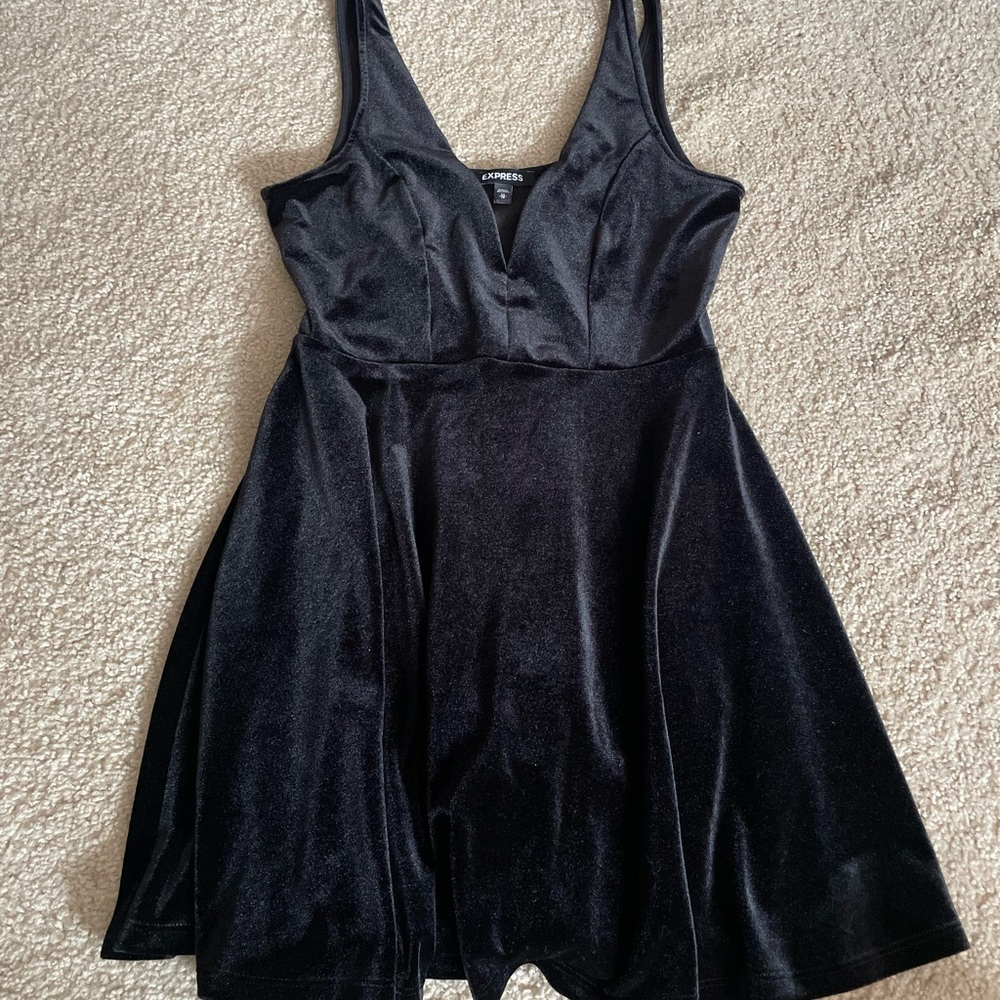 Express Black Velvet Sleeveless Dress